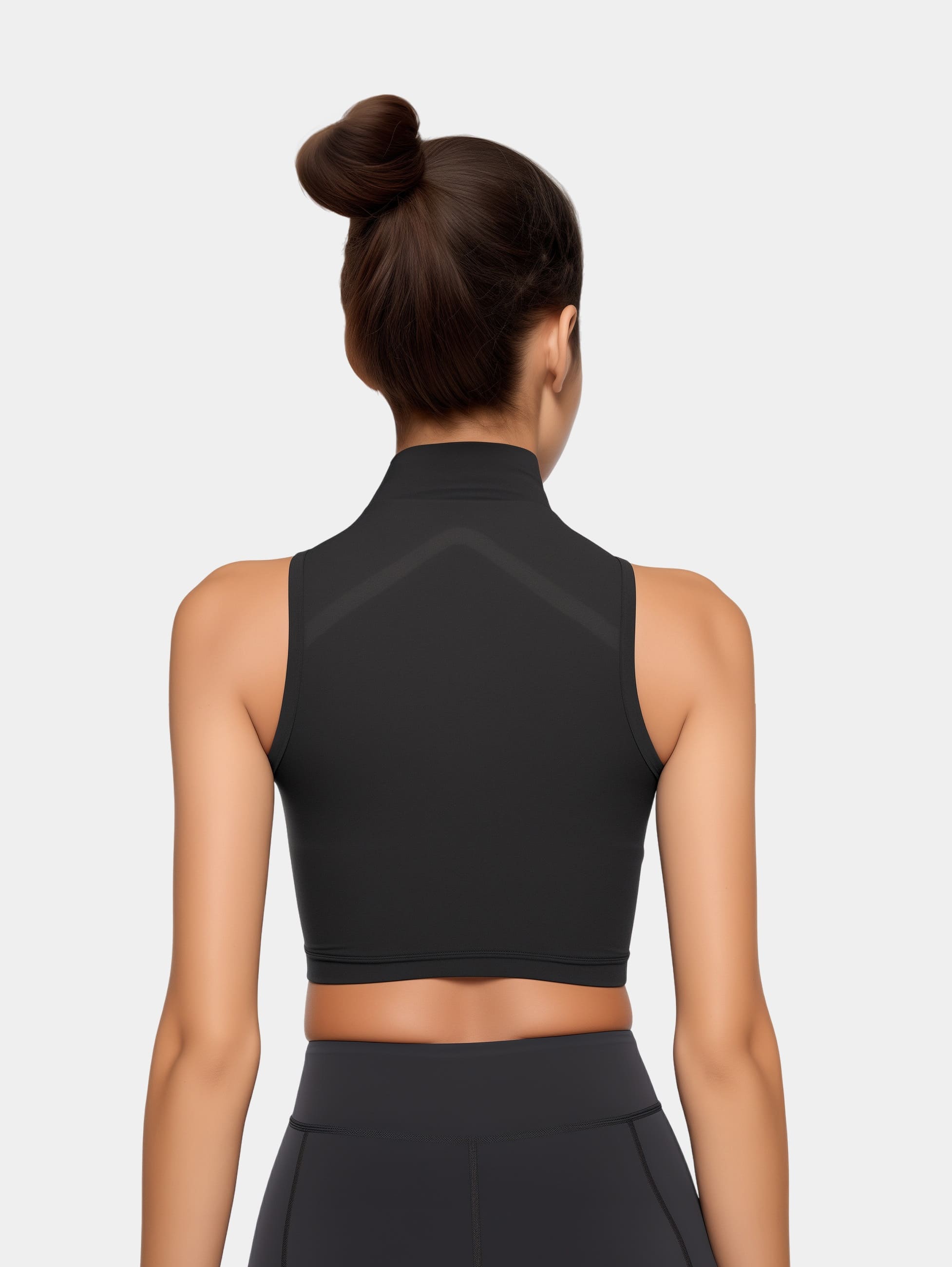 Athletic Zip Collar Crop