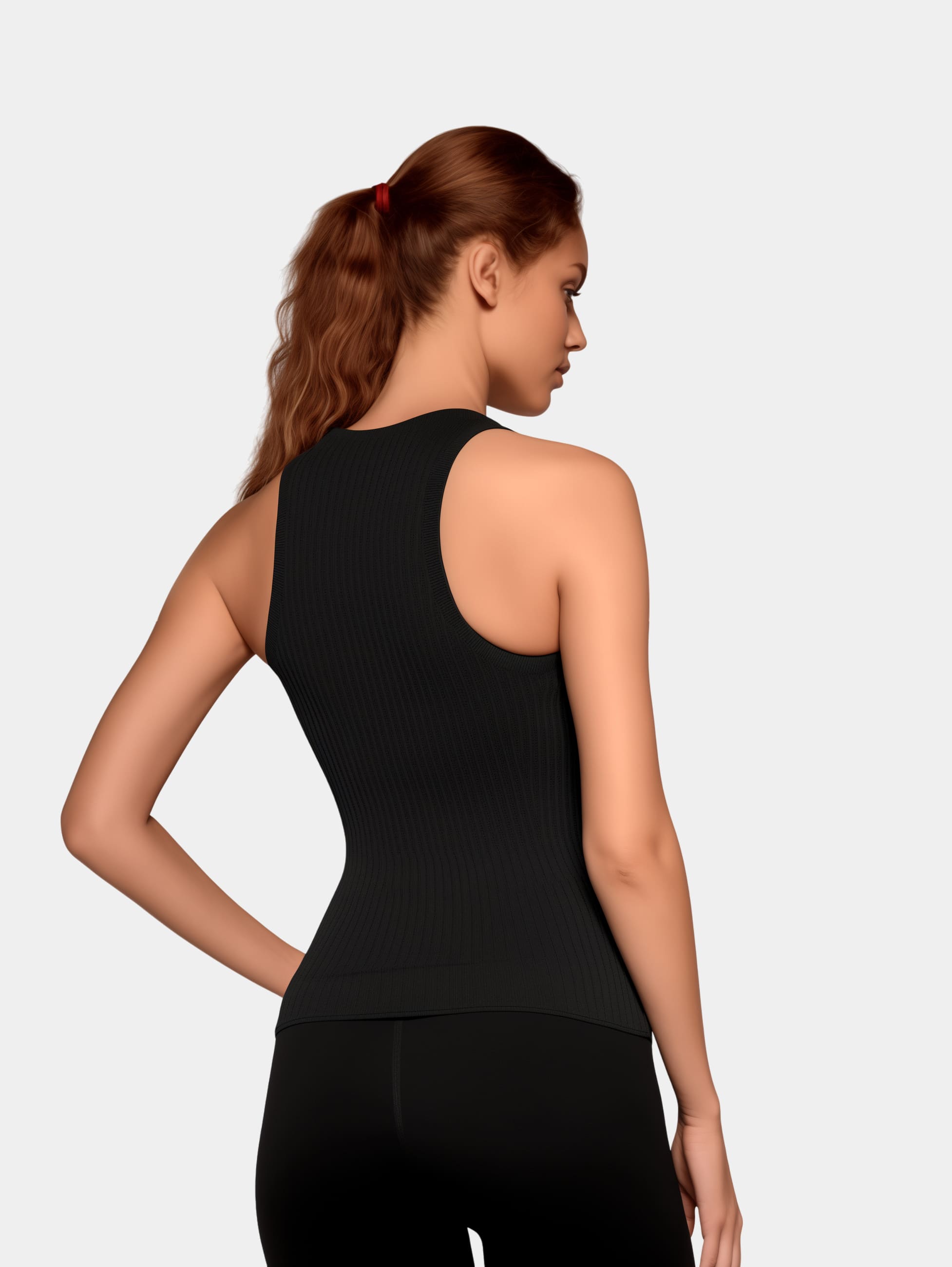 High-Neck Ribbed Tank