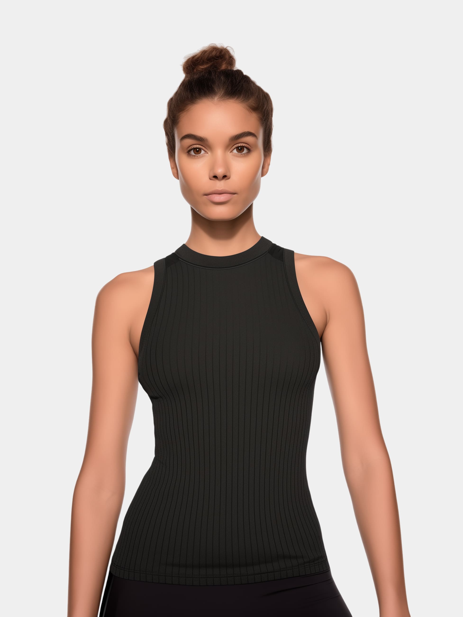 High-Neck Ribbed Tank